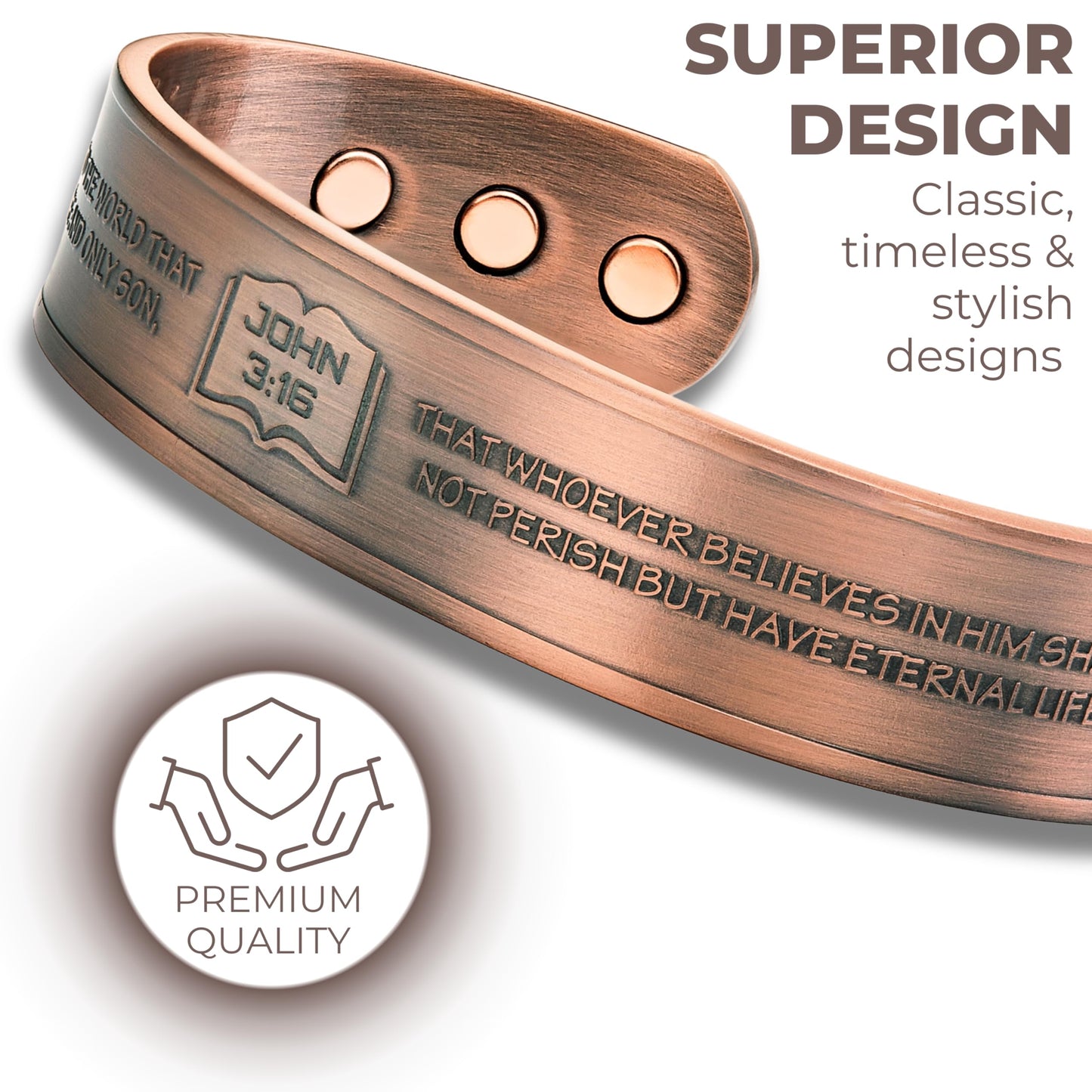 Willis Judd JESUS Men's Pure Copper Magnetic Therapy Adjustable Bracelet Bangle