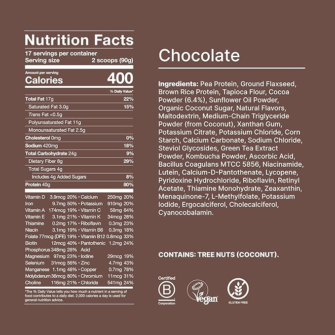 Huel Black Edition | Chocolate 40g Vegan Protein Powder | Nutritionally Complete Meal | 27 Vitamins and Minerals, Gluten Free | 17 Servings