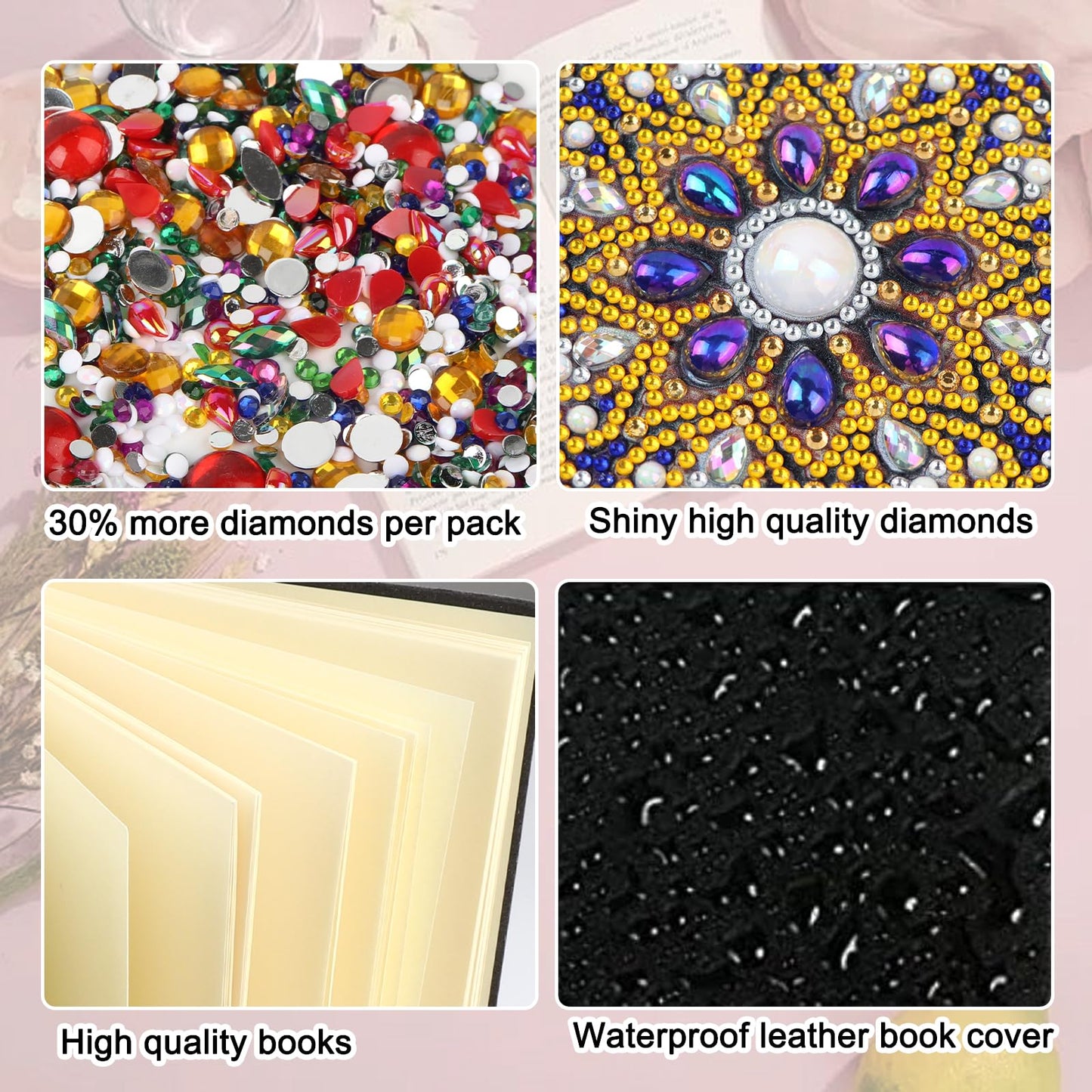 JZHYOAN Diamond Painting Notebook for Adults A5 Blank Painting by Numbers Diary Notebooks Cat Special Shpae Craft Set Diamond Painting Sketchbook Journals Gift Mosaic Kit Table Decoration