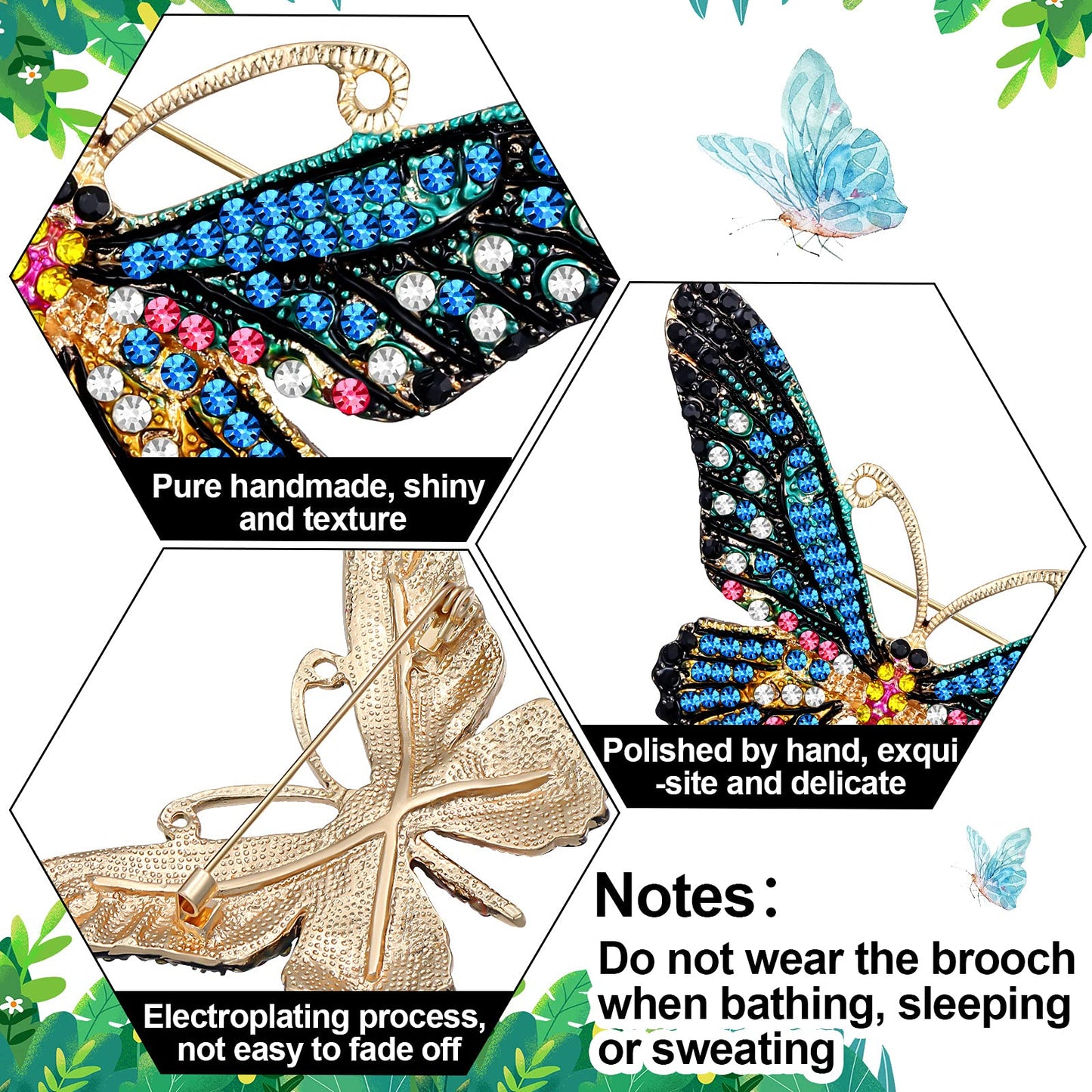 Junkin 12 Pcs Women Brooches Bulk Set Rhinestone Pin Crystal Vintage Brooch Retro Pin Summer Wedding Gifts for Women Girls(Animal)
