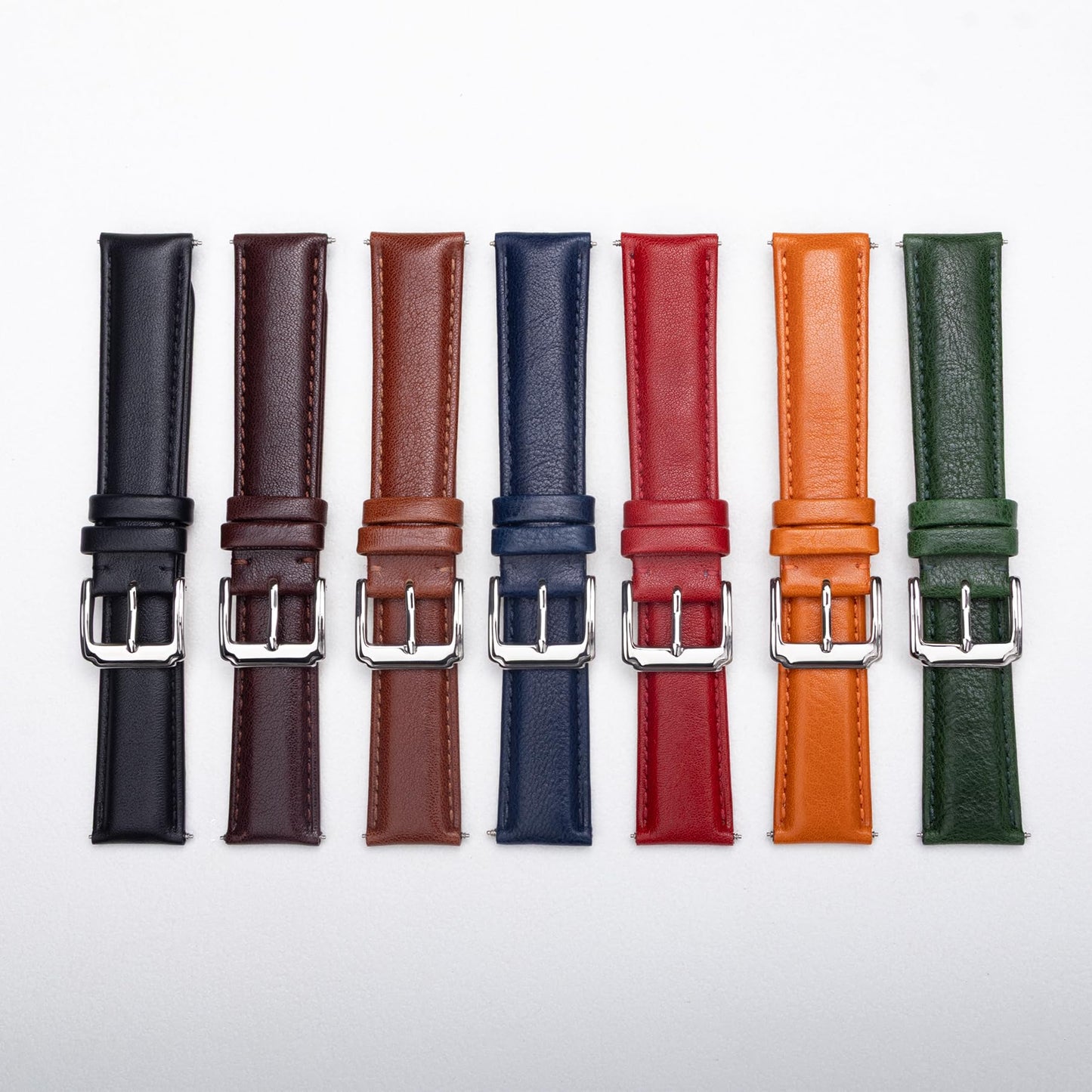 Berfine 14mm 16mm 18mm 20mm 22mm Calf Leather Watch Band, Extra Soft Watch Strap for Men Women (22mm, Chestnut)