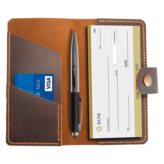 Turbosnail Personalized Checkbook Cover, Leather Checkbook, Checkbook Wallet And Holder, Checkbook Case, Custom Checkbook, Custom Checkbook Covers, Gift For Him,Customized Gifts