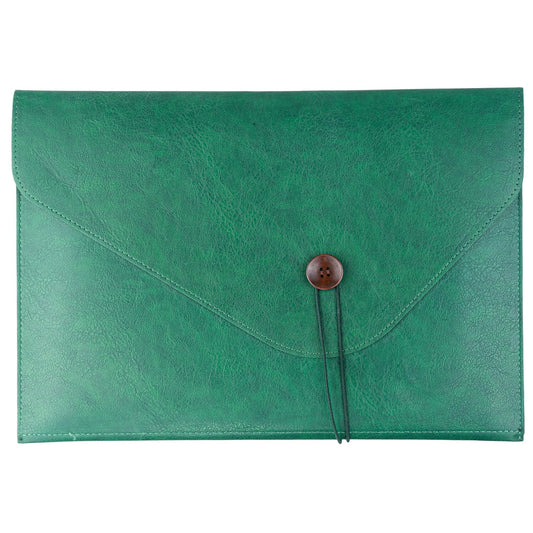 Large PU Leather A4 File Folder Document Holder for Men Women, Waterproof Portfolio Envelope Folder Case, Office Organizer for Colleagues Coworkers, File Folder Organizer for College Student - Green