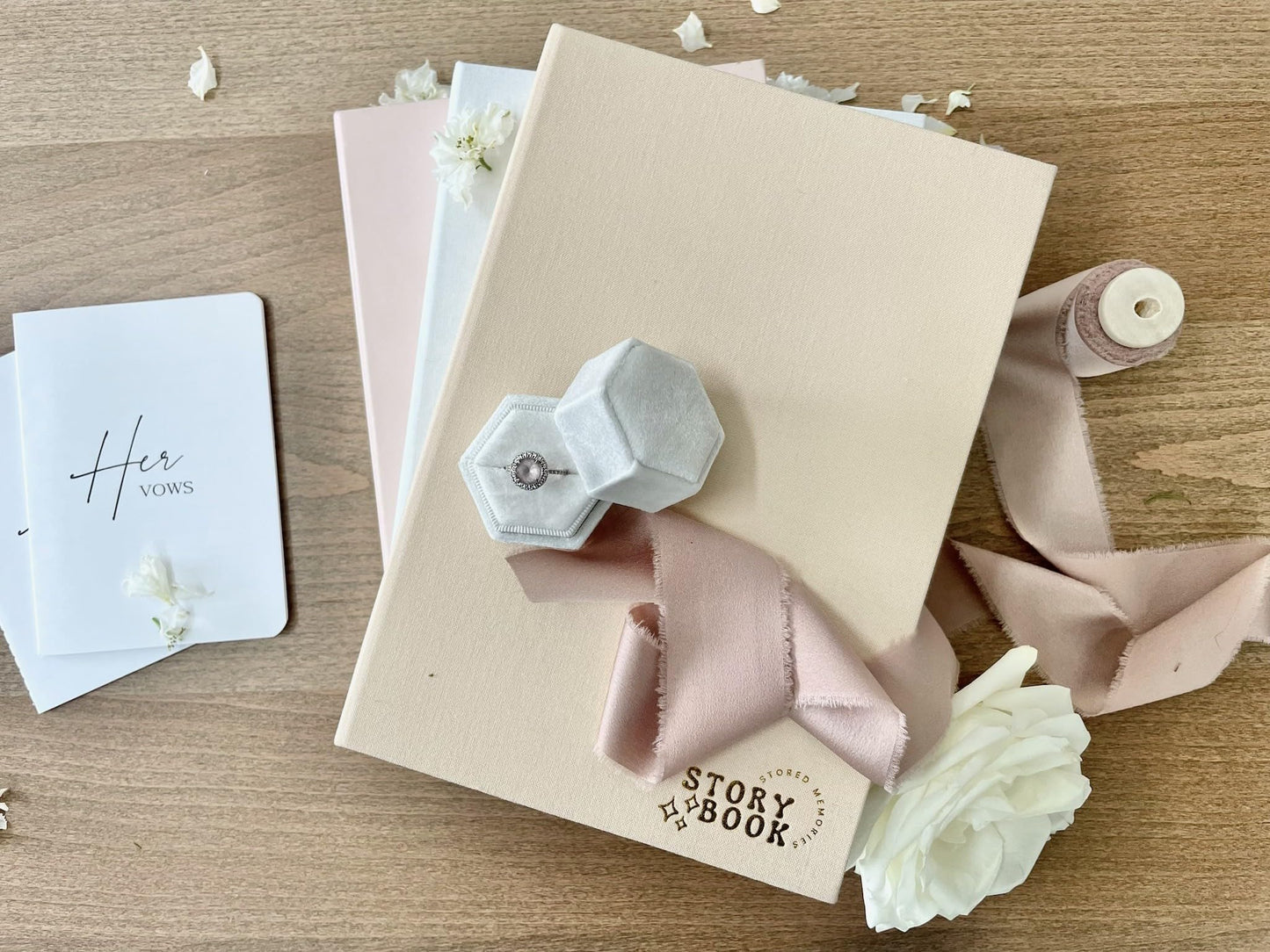 3-in-1 Ultimate Wedding Album Collection: Physical and Digital Photos for Wedding, Engagement, Honeymoon-Wedding Gifts, Bridal Shower Gifts, Keepsake Box, Photo Album, Scrapbook, Memory Box -16GB USB