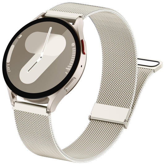 GEAK Metal Bands Compatible with Galaxy Watch 7 Band 6 5 4 FE Active 2 40mm 44mm/Galaxy 5 pro 45mm/Classic, 20mm Stainless Steel Milanese Mesh Loop Magnetic Strap for Samsung Watch Bands Women Men