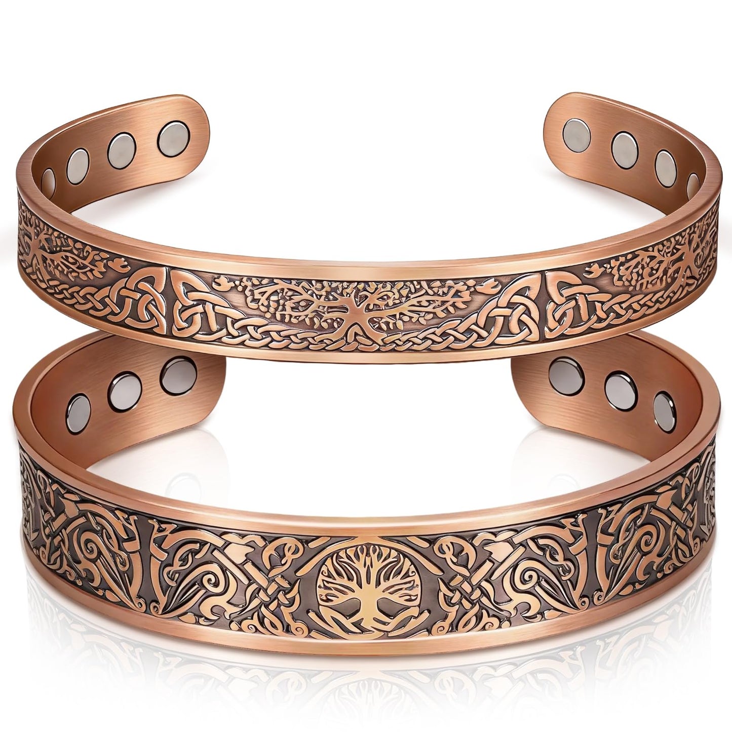 Auramag Bracelets for Men, 99.99% Pure Copper Magnetic Bracelets for Women, Adjustable Jewelry with Gift Box, Valentine's Day Jewelry Gift