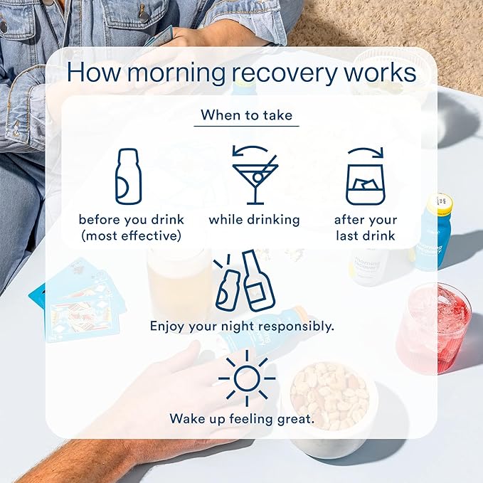 Morning Recovery Electrolyte, Milk Thistle Drink Proprietary Formulation to Hydrate While Drinking, Highly Soluble Liquid DHM, Non GMO, Vegan, Gluten-Free, Original Lemon, Pack of 6