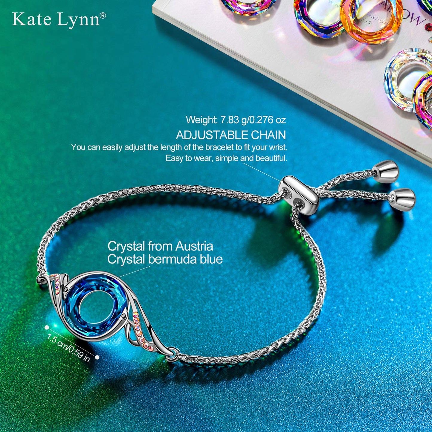 Kate Lynn Phoenix Bracelets Crystal Bracelet for Women Jewelry Gift Christmas Birthday Gifts for Women Mothers Day Gifts for Mom Wife Daughter Girlfriend Her Best Friends Lady Present