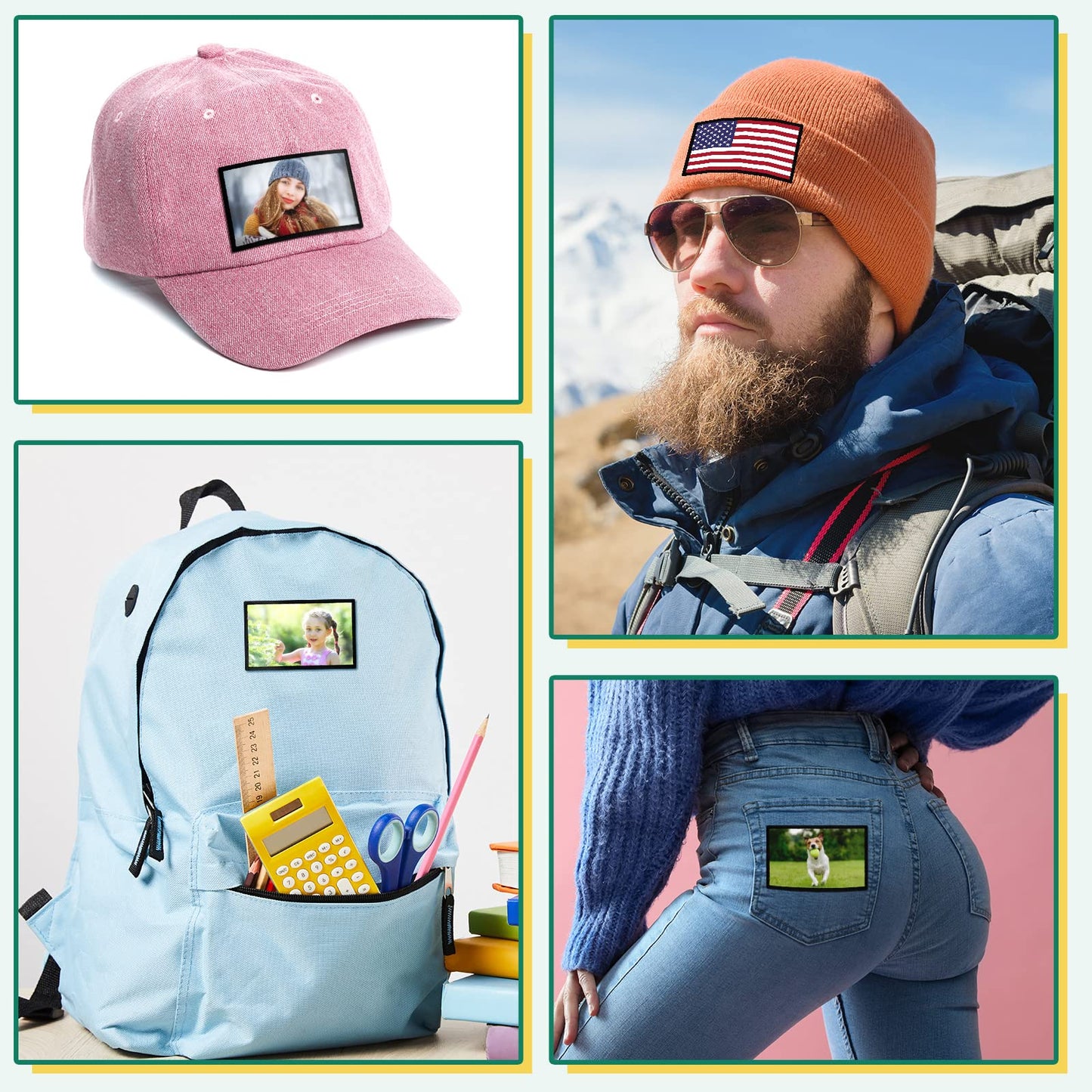 Giegxin 240 Pcs Sublimation Patches Fabric Iron on Blank Patches Decorative Blank Repair for Embroidery Hat Backpack Clothes Uniforms DIY Crafts