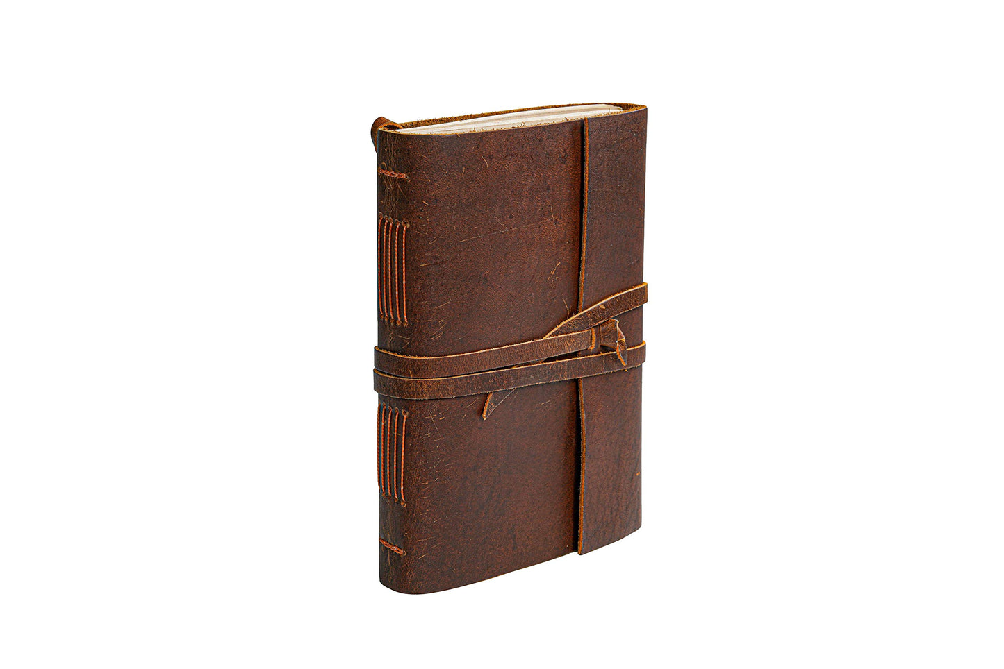 HLC Leather Journal Notebook - Rustic Handmade Vintage Leather Bound Journals for Men and Women - Antique Craft Unlined Paper 300 Pages, Leather Book Diary Pocket book To Write In (7.5" x 10" Inch)
