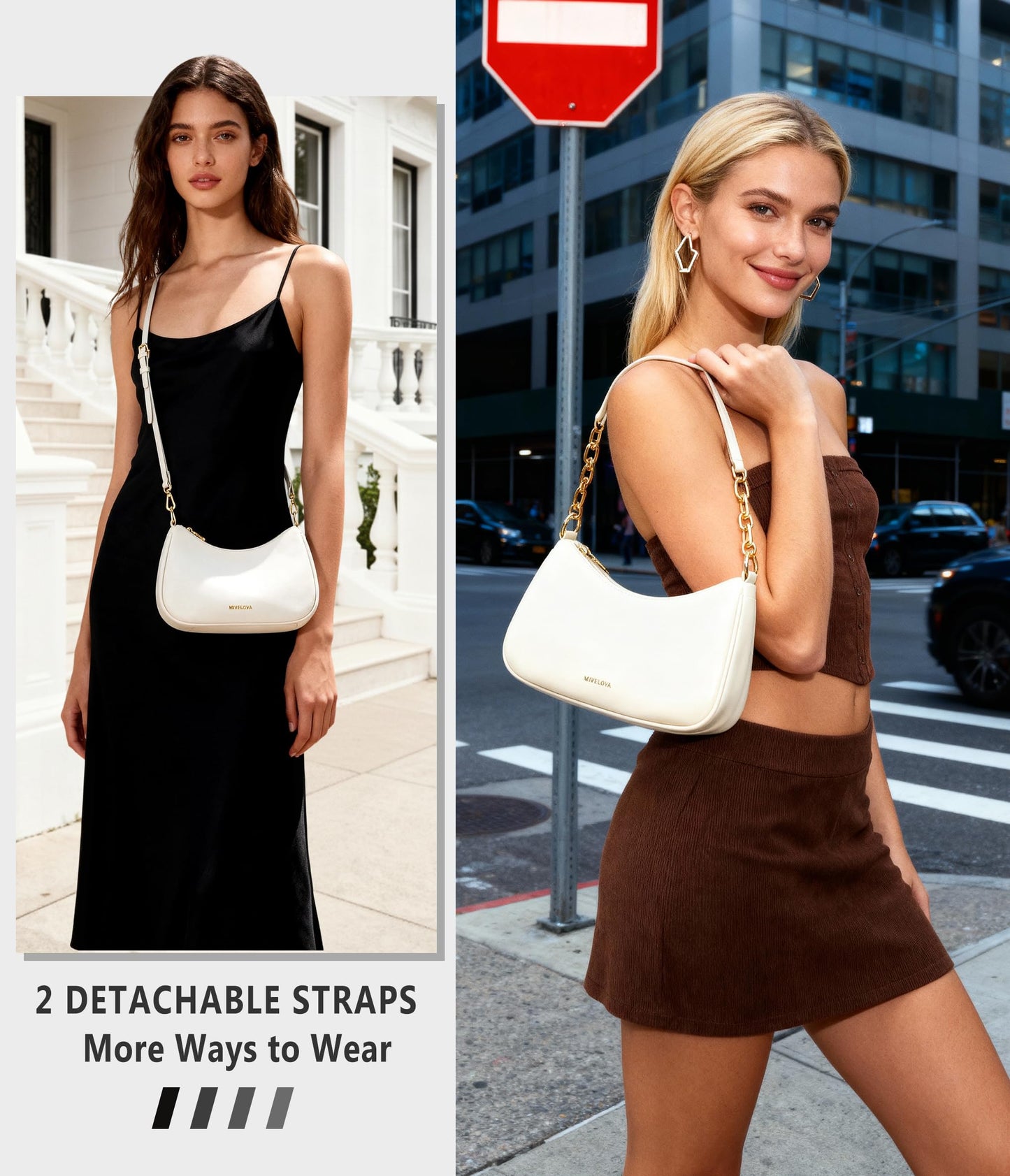 MIVELOYA Anti-Theft Shoulder Bag for Women | RFID Crossbody Purse | Lightweight Crescent Hobo Handbag for Travel & Daily Use