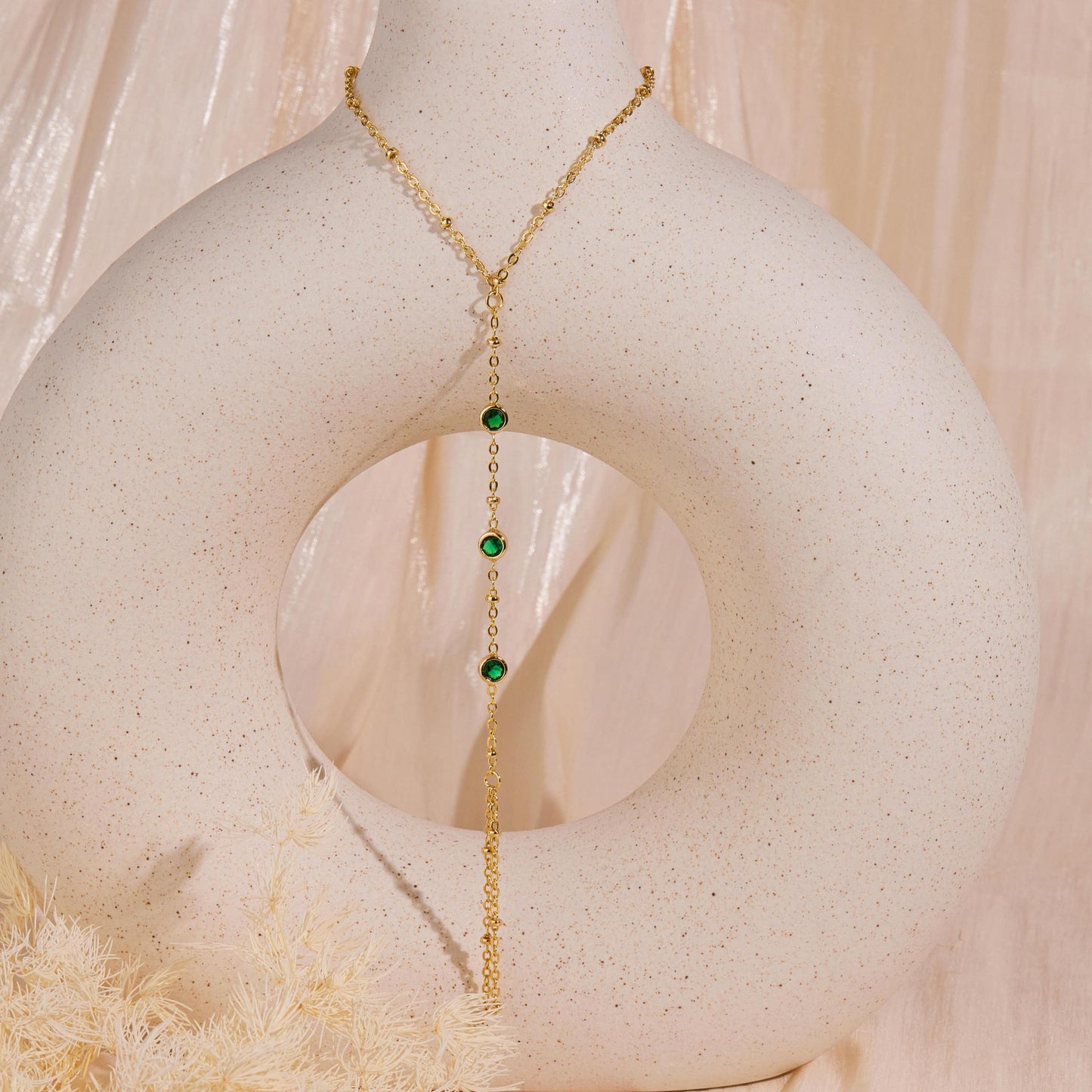 Poxtex Gold Bracelets for Women Waterproof, Gold Green CZ Diamond Bezel Hand Chain Bracelets, Dainty Adjustable Bracelets for Women Trendy, St Patrick's Day Jewelry Gifts for Women