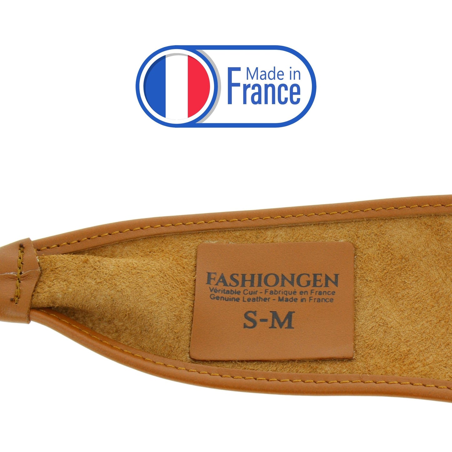 FASHIONGEN - Woman Italian leather Obi belt, CASSIANE - Camel, 3XL