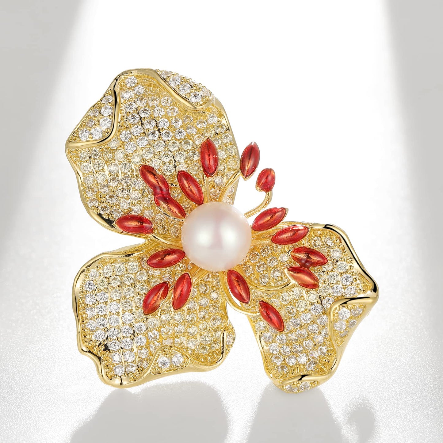 AILONMEI Brooches Jewelry for Women Fashion, Elegant Designer Costume Corsage Pearl Brooches & Pins Christmas Gift (Charming Pistil)