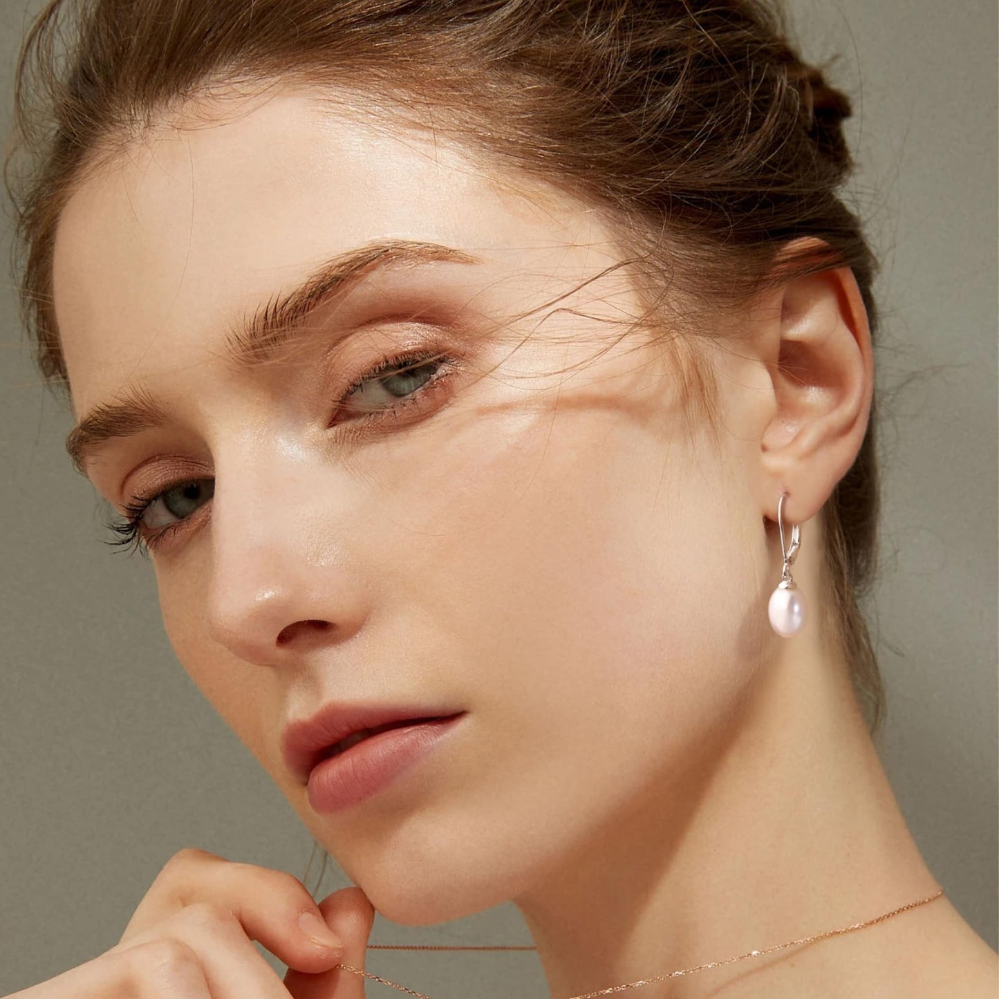 Silver Pearl Dangle Earrings for Women 925 Sterling Silver Pearl Drop Earrings Leverback Hypoallergenic Earring