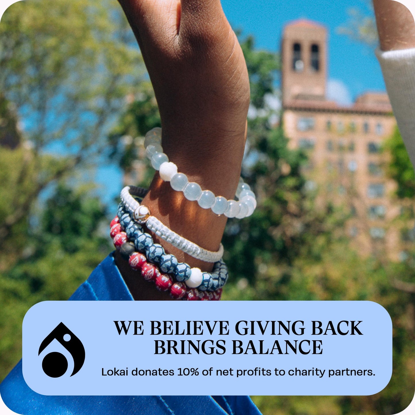 Lokai Collegiate Silicone Beaded Bracelet for Women & Men, University of North Carolina - Medium, 6.5 Inch Circumference - Silicone Jewelry Fashion Bracelet Slides-On for Comfortable Fit