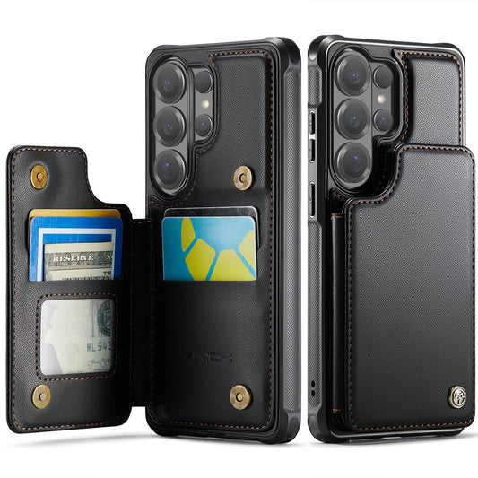 Vinich for Samsung Galaxy S26 Ultra Wallet Case with Card Holder, RFID Blocking Credit Slots Kickstand Shockproof Phone Cover for Women Men, Black