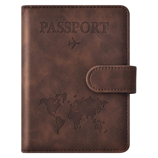 Eoehro Passport Holder for Travel Essentials, Passport Wallet Cover Case for Travel Must Haves Accessories,Passport Book Holders for Women and Men(coffee)