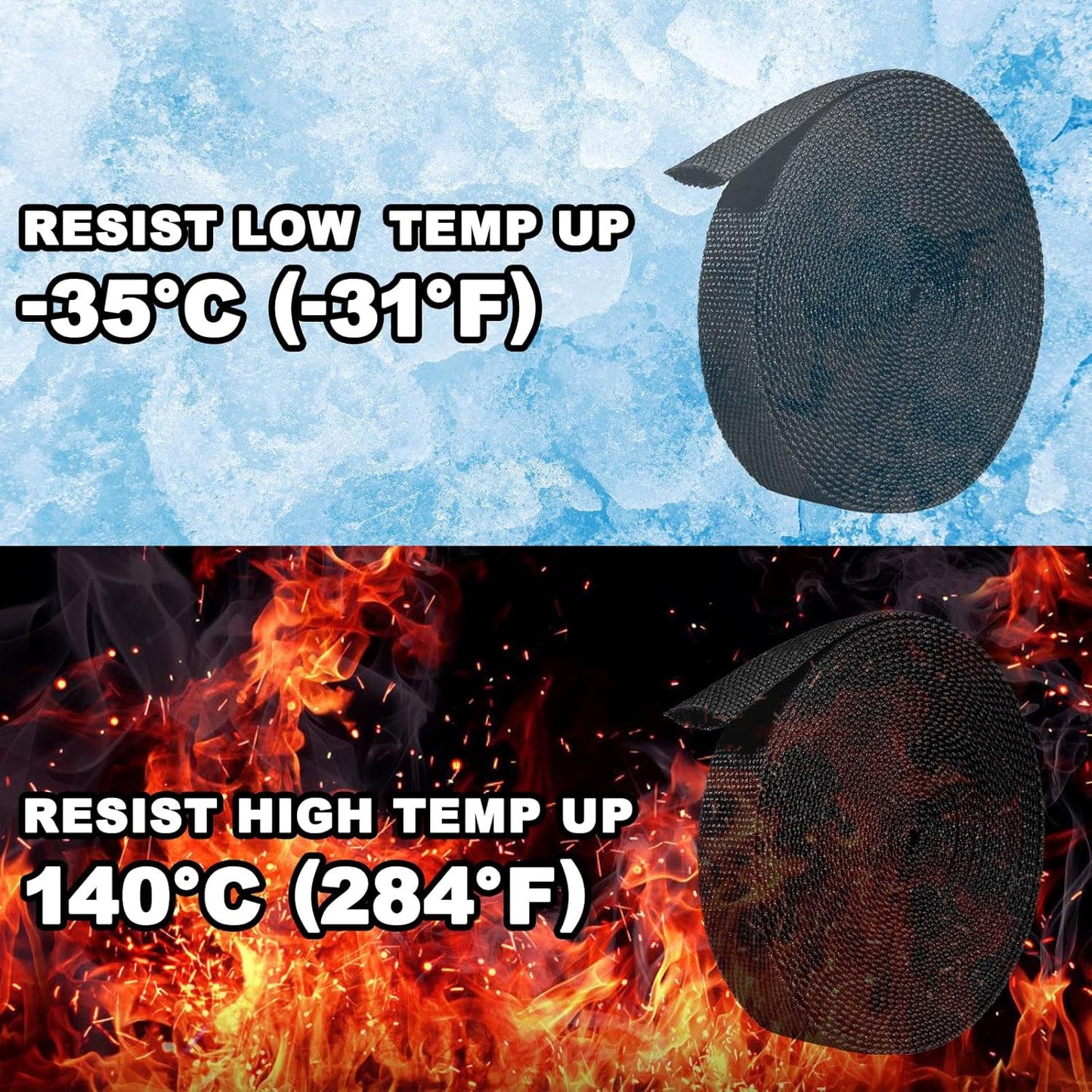 Tsmhisd 2:1Heat (1/2"-12ft) Shrink Wire Loom Braided Cable Sleeves,Heat Resistant Fabric Woven Shrink Tubing Wiring