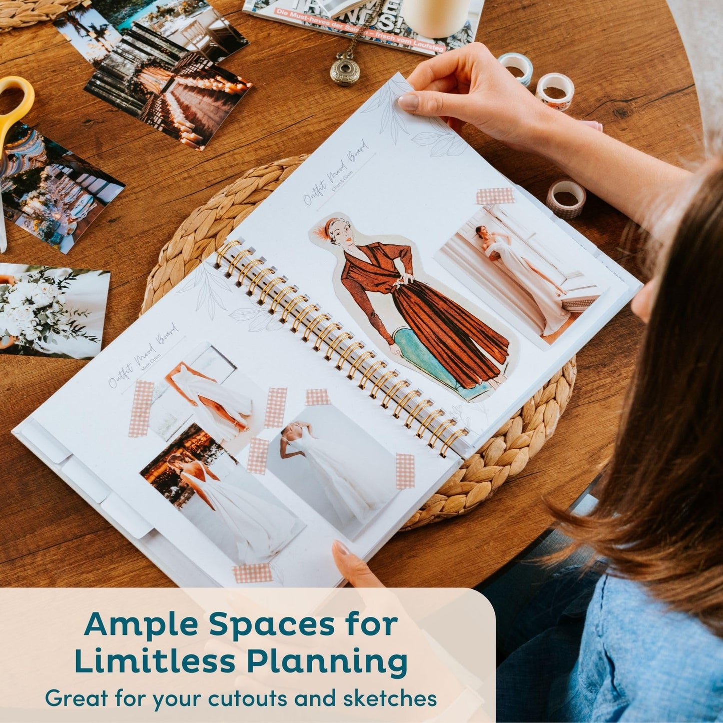 Timeless Premium Wedding Planner Book and Organizer – Wedding Planning Book, Comprehensive Keepsake & Countdown Binder, Perfect Engagement Gift for Women, 11" x 9" (Eucalyptus)