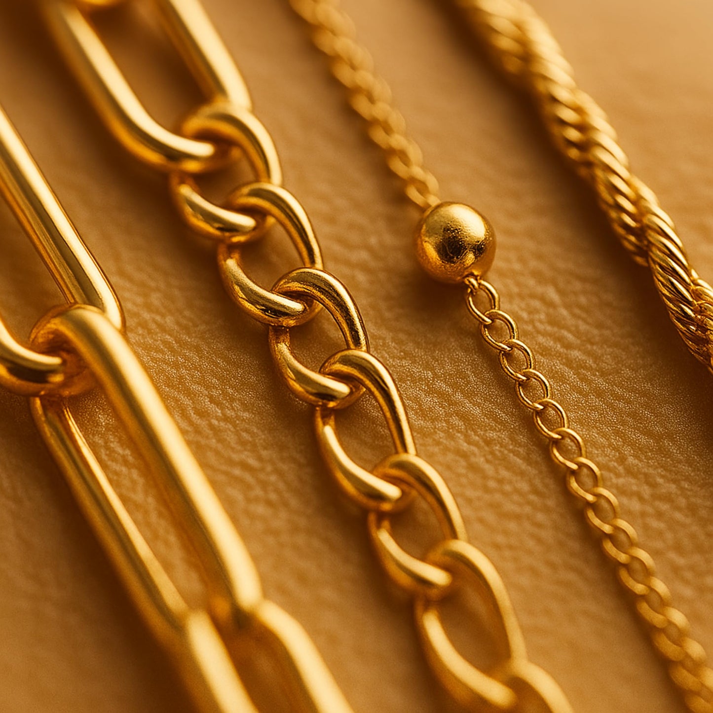 Waterproof Gold Stackable Bracelets Set for Women 4-Piece Stacked Bracelets, 18K Gold Plated Stainless Steel Women’s Bracelet Set, Dainty Layered Bracelets (Paperclip, Figaro, Rope, Satellite)