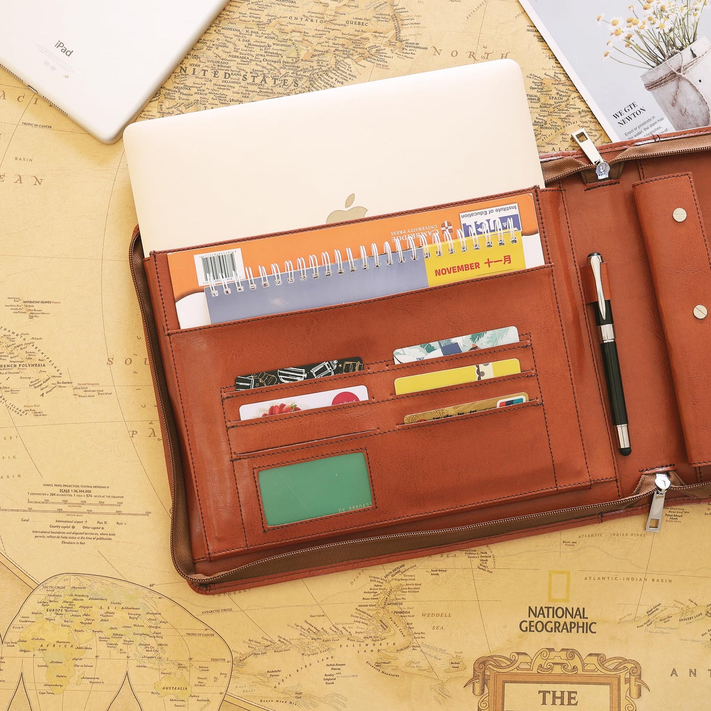 Gvalant Professional Vegan Leather Pilot Logbook, Pilot Journal for Letter Size Paper, Pilot Log Book Binder, Pilot Log Organizer, logbook Aviation Cover