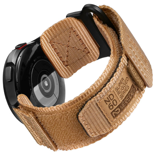 Nereides Band Compatible with Samsung Galaxy Watch 7 6 5 4 40mm 44mm/ Watch 6 4 Classic/Watch 5 Pro/Watch 3 Classic 41mm/Active 2, 20mm Nylon Replacement Sports Strap for Men Women(Light Brown,L)
