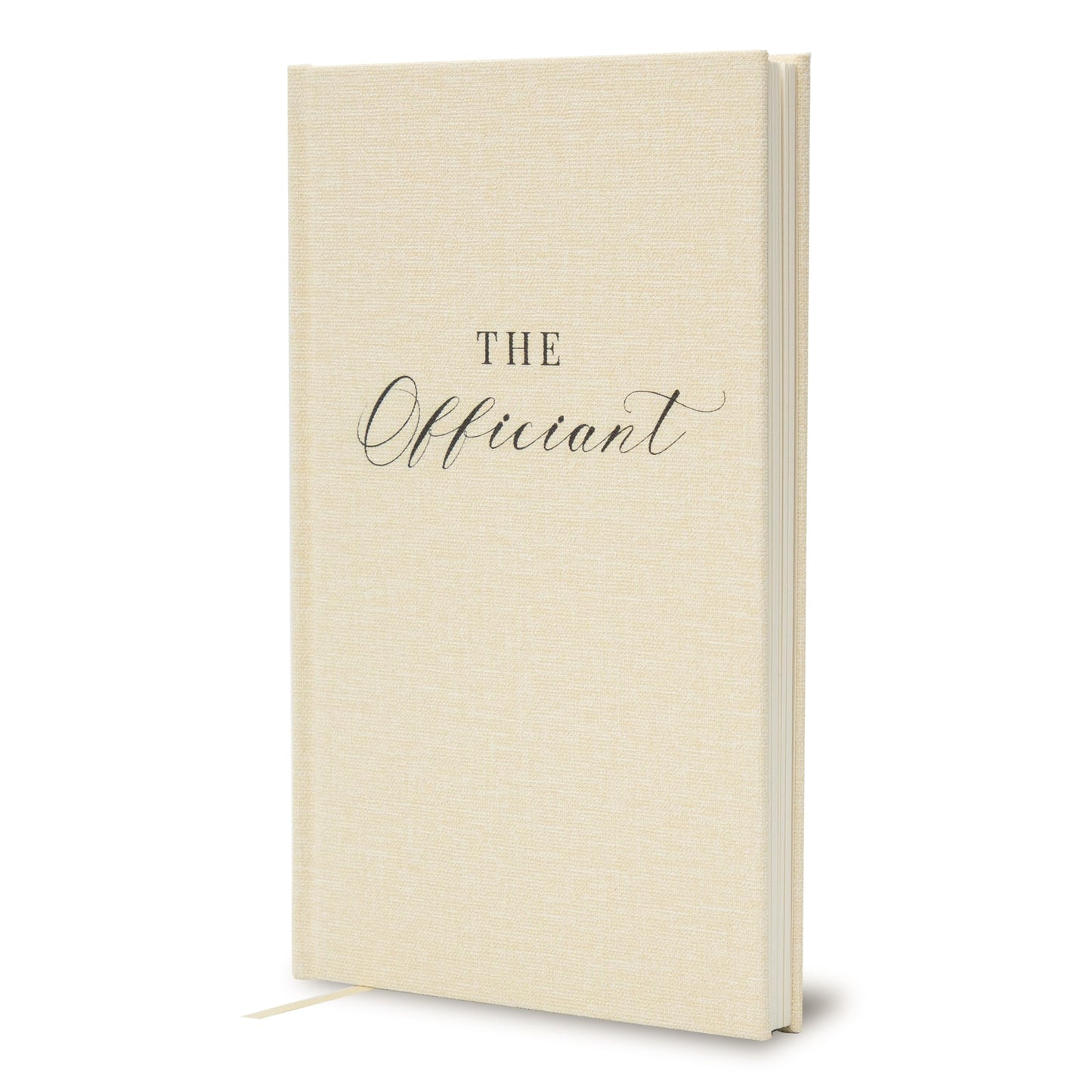 Wedding Officiant Book - Modern Cream Canvas Linen Printed Hardcover Notebook Journal Gift for Pastor Ministers Sermon Wedding Ceremony, 32 Pages, 140gsm Thick Lined Paper, 5.25 x 8.25" (Design 8)