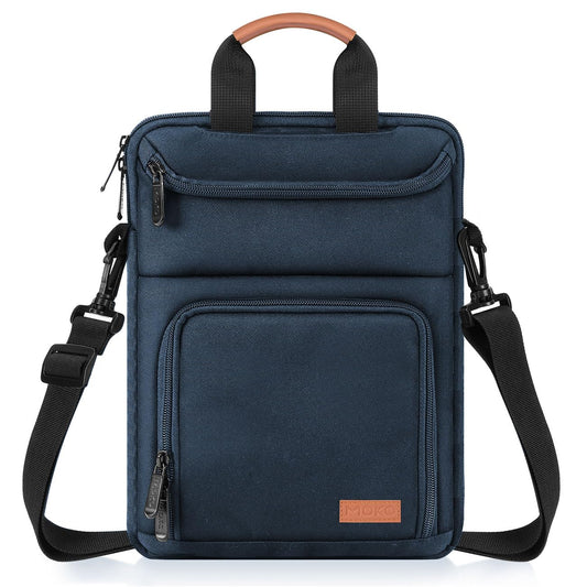 MoKo 9-11 Inch Tablet Sleeve Bag - Carrying Case Fits iPad Air, Pro 11, Tab S8/S9, with Shoulder Strap, Handle and Pockets, Indigo