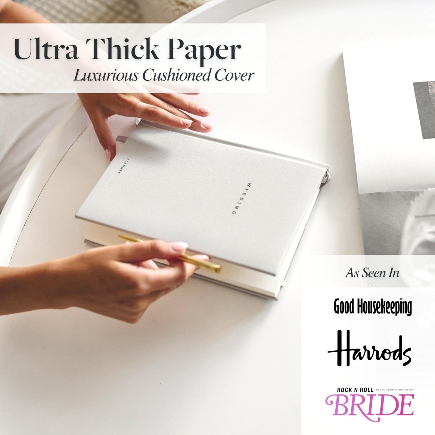 Award Winning Scribble & Dot® Wedding Planner Book and Organizer for the Bride | Tissue Wrapped in a Gift Box | Cushioned Cover | Engagement Gift | This Elegantly Designed USA Planner Allows you to Plan Every Detail (Soft Grey)