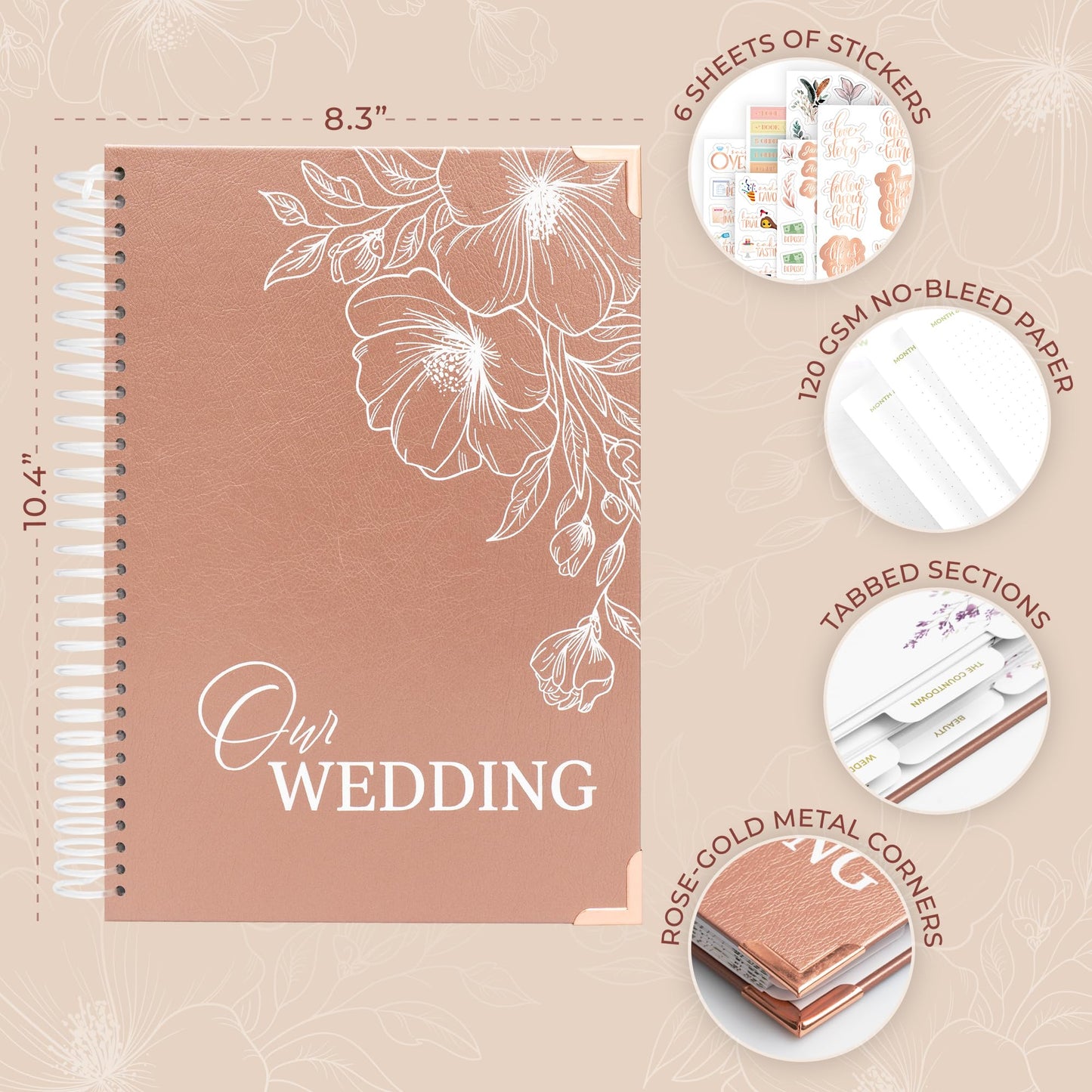 Clever Fox Wedding Planner Book and Organizer – Guided Wedding Planning Journal & Bridal Notebook with Tips & Checklists – Engagement Gifts for Bride or Engaged Couple (Rose Gold, White Foil)
