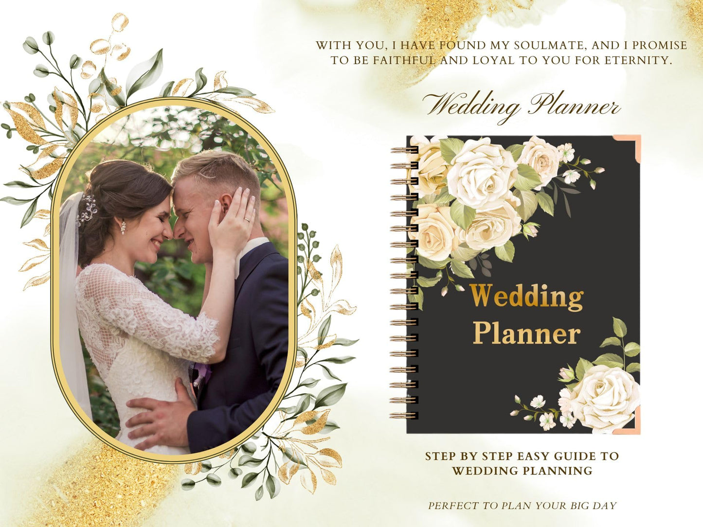 Wedding Planner - Wedding Planner Book and Organizer for the Bride, Wedding Planner Book Unique Engagement Gift for Newly Engaged Couples - Hardcover Bridal Planning Wedding Notebook 11" x 9"