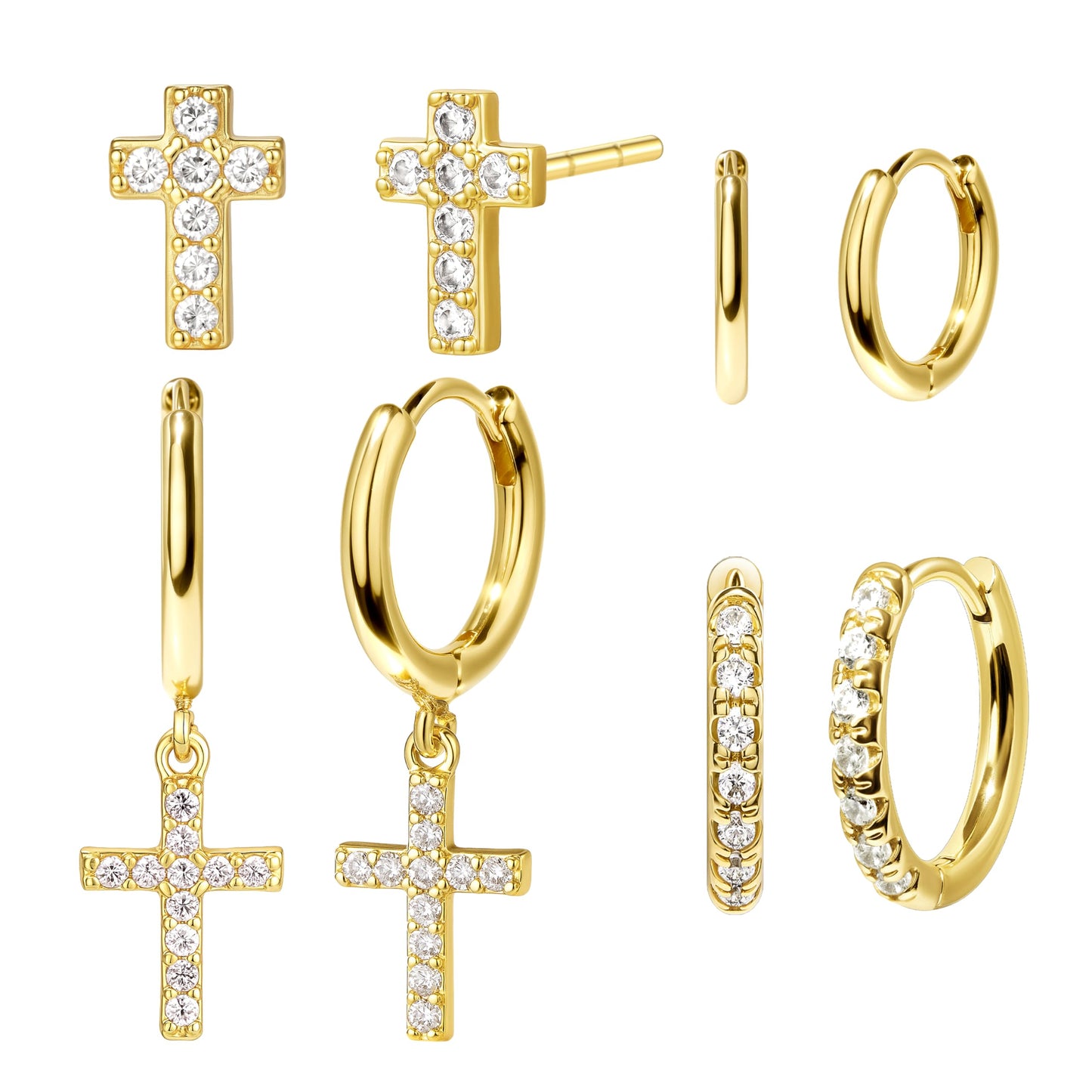 Cross Earrings for Women, Gifts for Christian, Christian Catholic Religious Baptism Jewelry Gift for Men Women Faith, Jesus Stuff, Cute Christian Jewelry Set Gifts Trendy Stuff