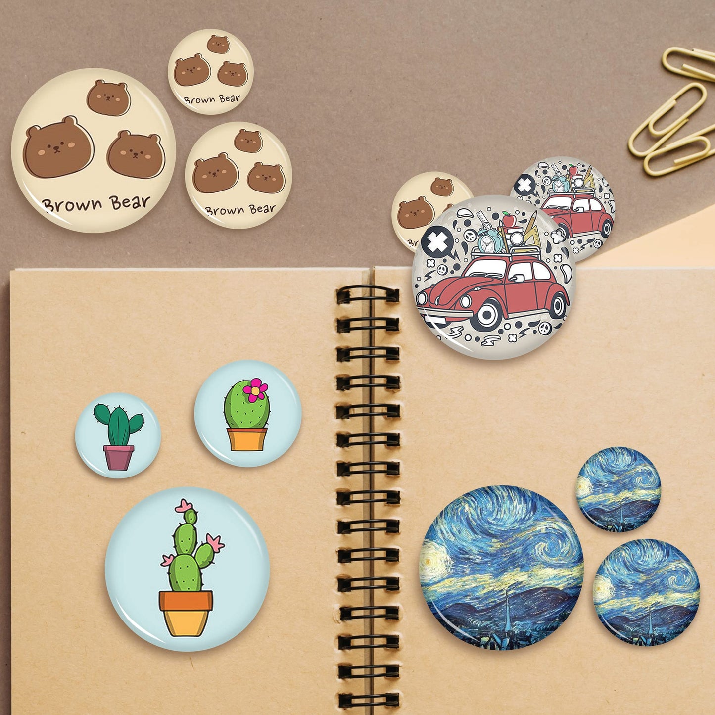 Onemorello 200 Sets Button Maker Supplies, 2.28 inch / 58mm Button Parts Buttons Supplies, Approx. 2.25 in Blank Badge Parts with Blank Paper for Buttons Maker Machine Pin Maker Press