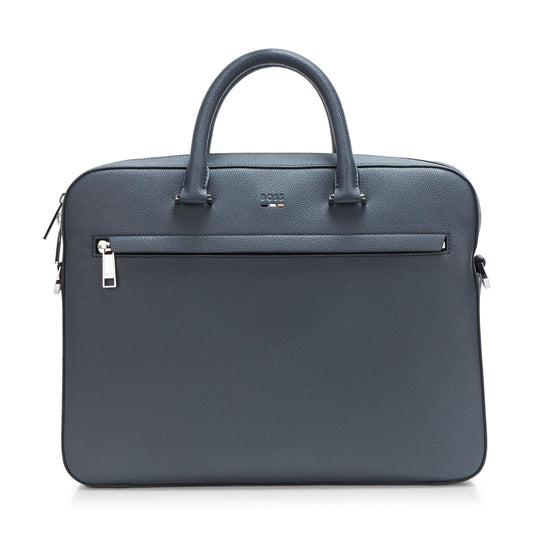 BOSS, Ray Soft Friendly Leather Brief Case, dusty blue, One Size