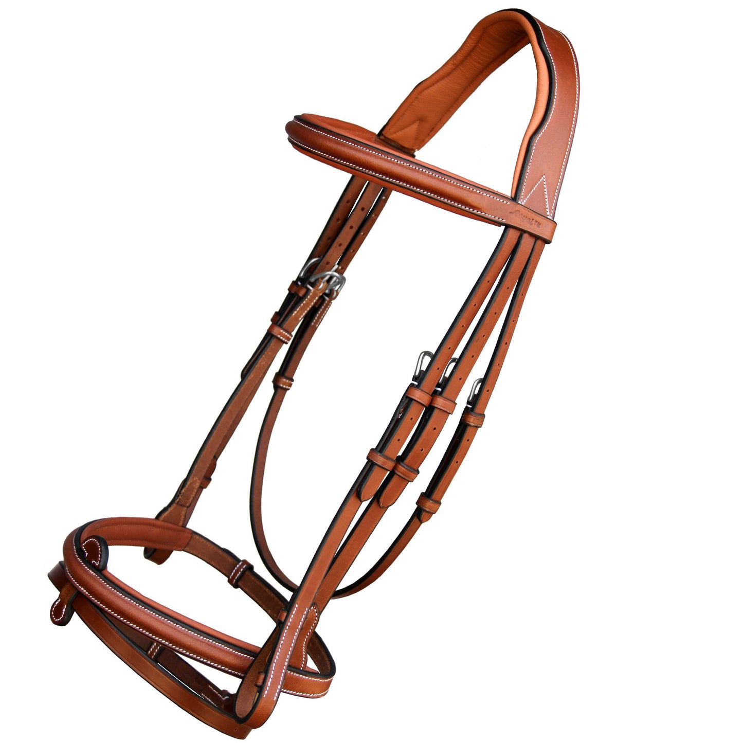 ExionPro English Hunter Jumping Bridle for Horses with Removable Flash Soft Yet Strong Rubber Reins | Royal Hunter Bridle | English Bridle for Horses (Conker, Full)