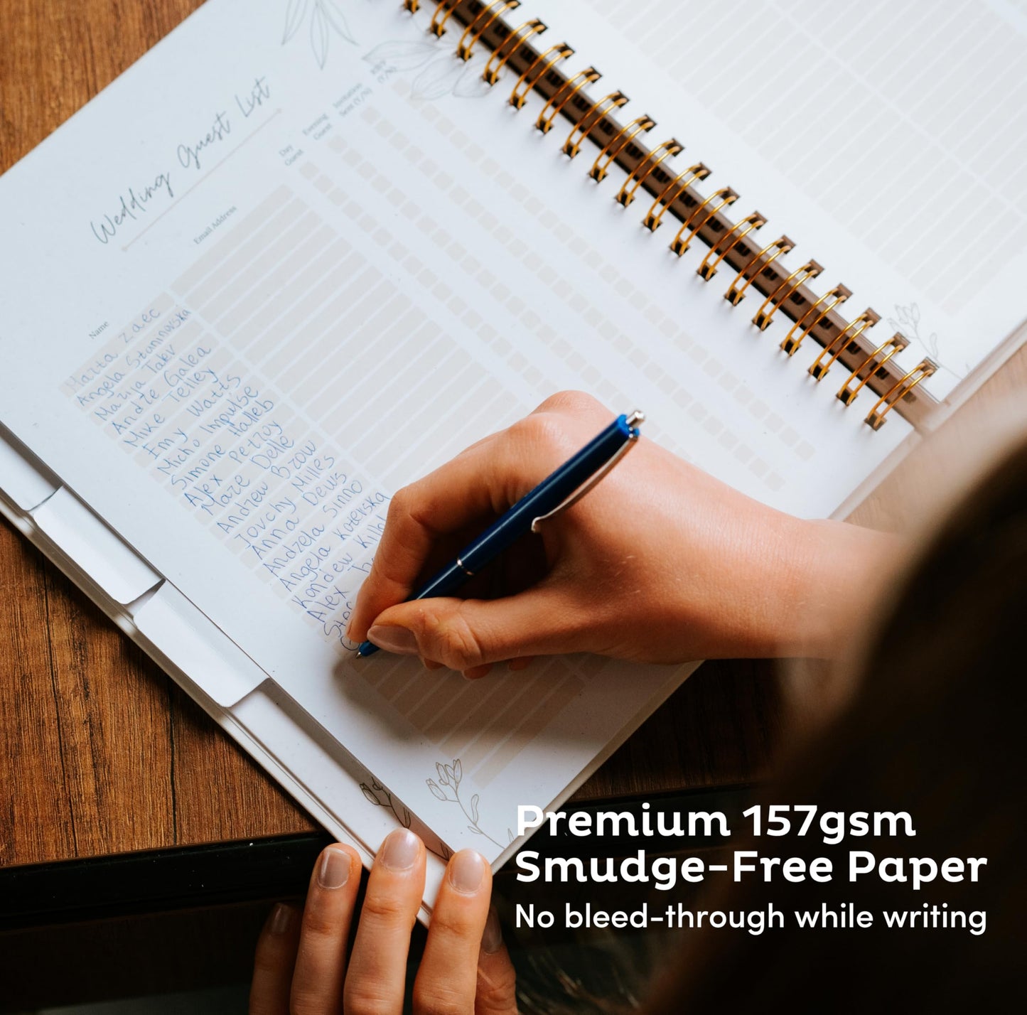 Timeless Premium Linen Wedding Planner Book and Organizer – Wedding Planning Book, Comprehensive Keepsake & Countdown Binder, Perfect Engagement Gift for Women, Customizable Front Photo Window (Cream Speckles)