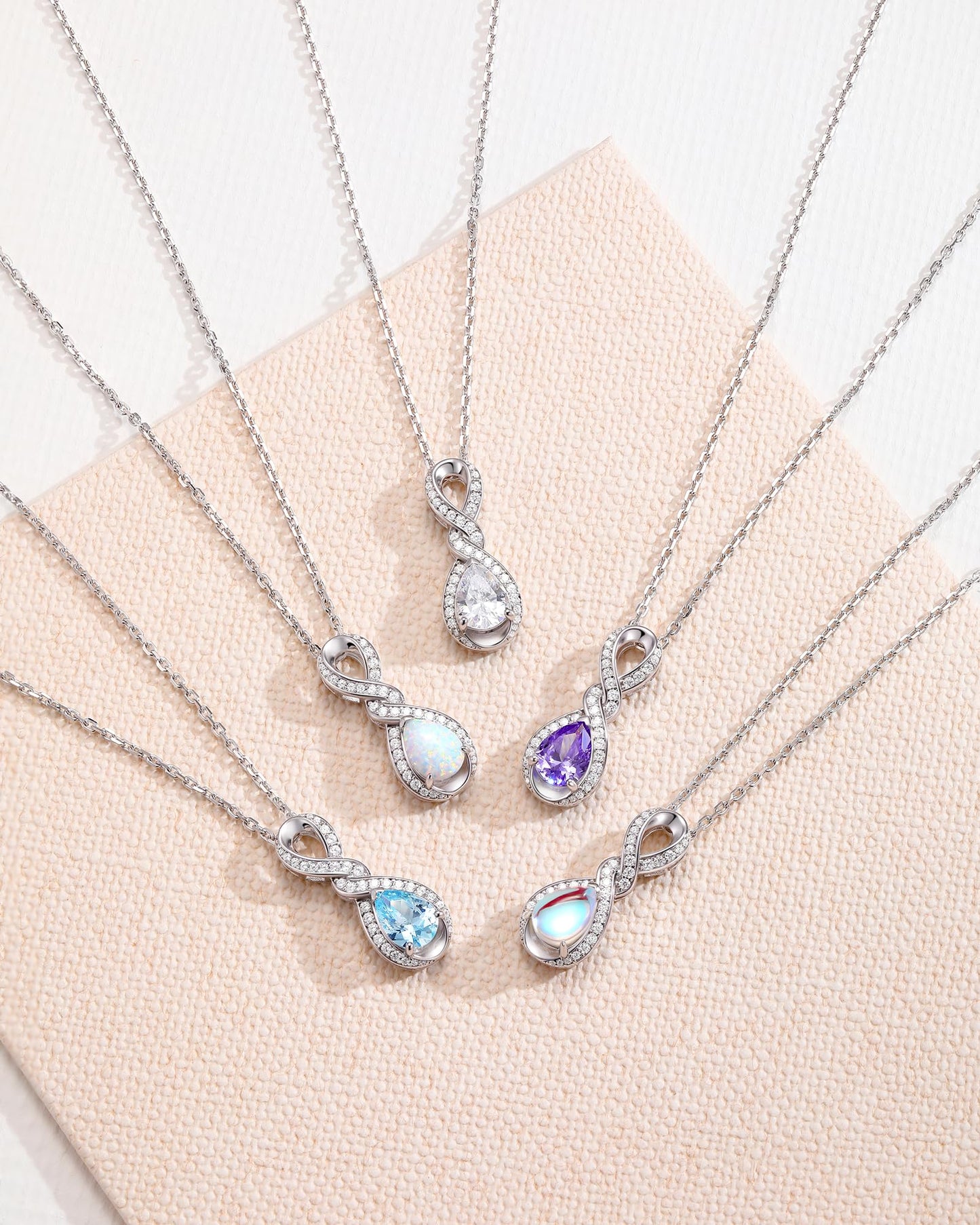 FANCIME Turquoise Necklace December Birthstone Sterling Silver Dainty Infinity Knot Pendant Necklace Gemstone Fine Jewelry Anniversary Birthday Graduation Mothers Day Gifts for Women Her Mom