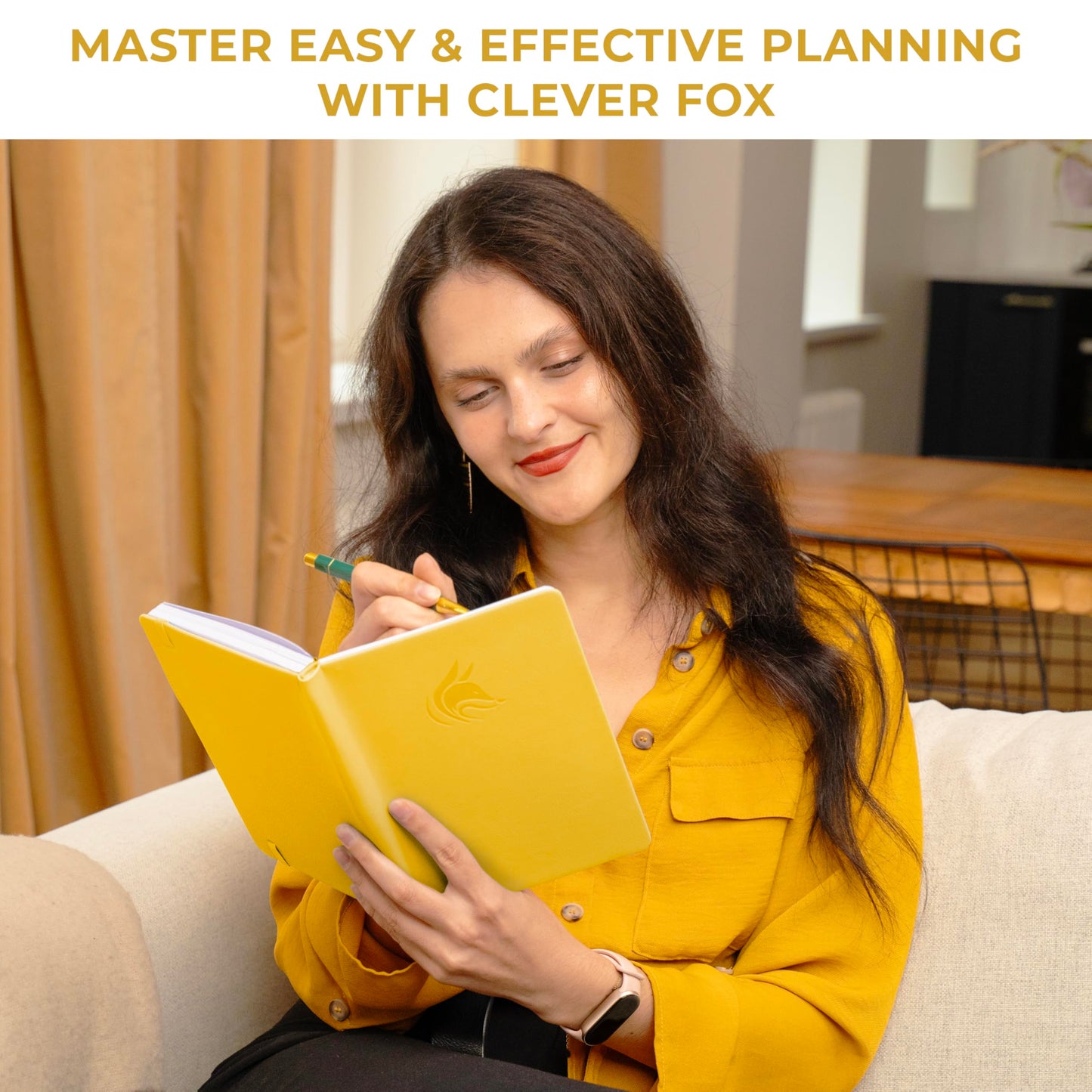 Clever Fox Planner Schedule – Undated Weekly & Monthly Life Planner with Time Slots, Appointment Book & Daily Organizer, A5 (Yellow)