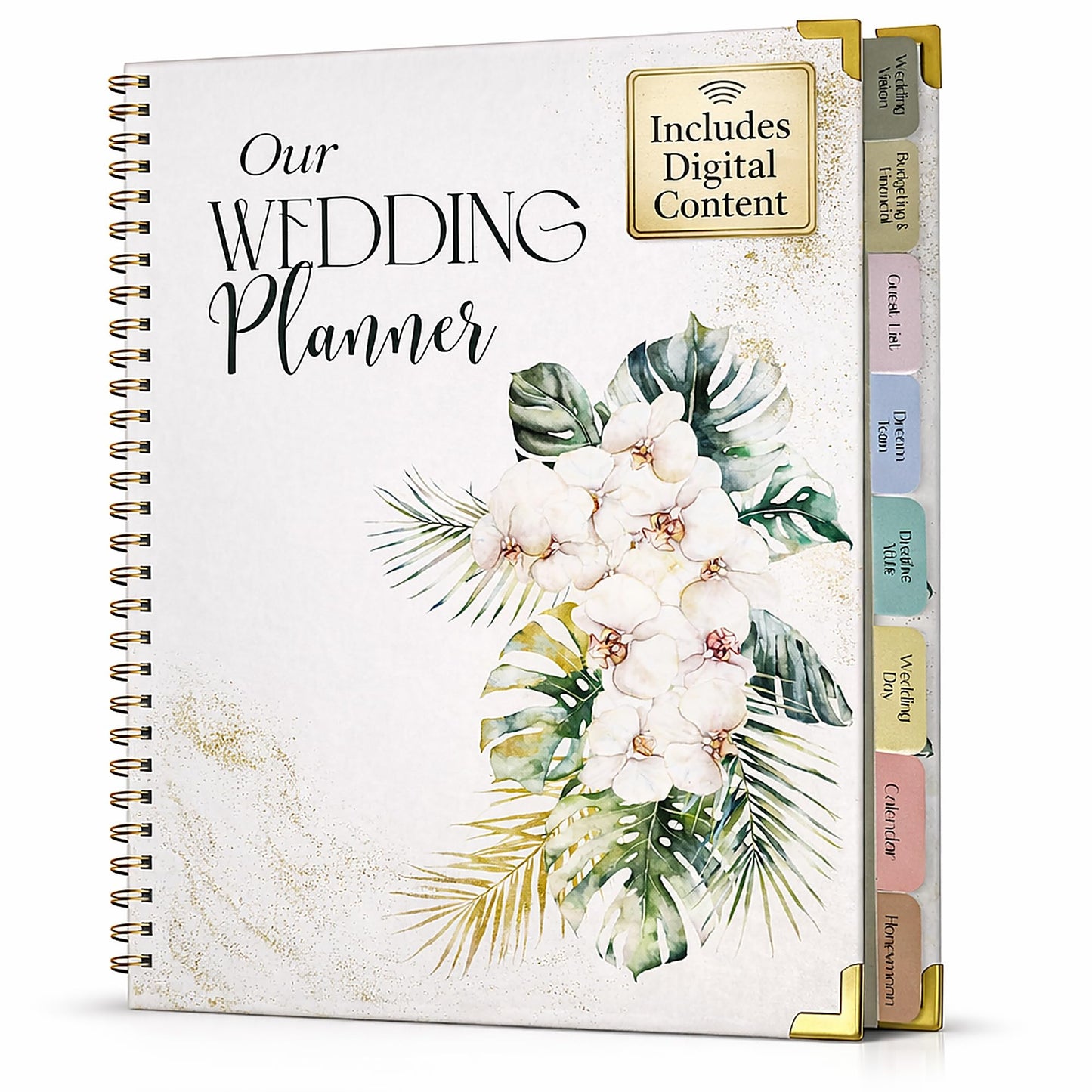 Wedding Planner Book and Organizer for Bride and Groom - Engagement Gift, Wedding Planner with Checklist, Timelines, & Budget Tracker - Includes Free QR Code for Exclusive Digital Tools.