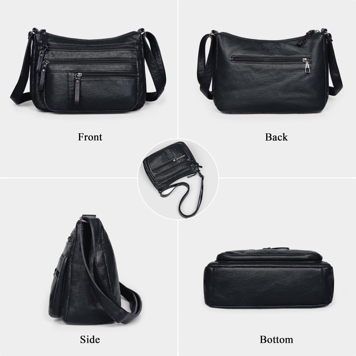 VOLGANIK ROCK Vegan Leather Purses for Women Lightweight and Soft Womens Crossbody Handbags with Multi Pockets, Card Slot, Gift for Women