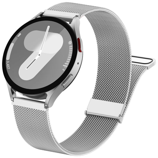 GEAK Metal Bands Compatible with Galaxy Watch 7 Band 6 5 4 FE Active 2 40mm 44mm/Galaxy 5 pro 45mm/Classic, 20mm Stainless Steel Milanese Mesh Loop Magnetic Strap for Samsung Watch Bands Women Men