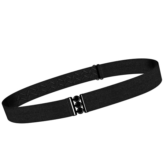 ONE-BELT No Show Invisible Elastic Belts for Women | Non Slip | Fits waist upto 50 Inch (Matte Black - Black, L -XXL)