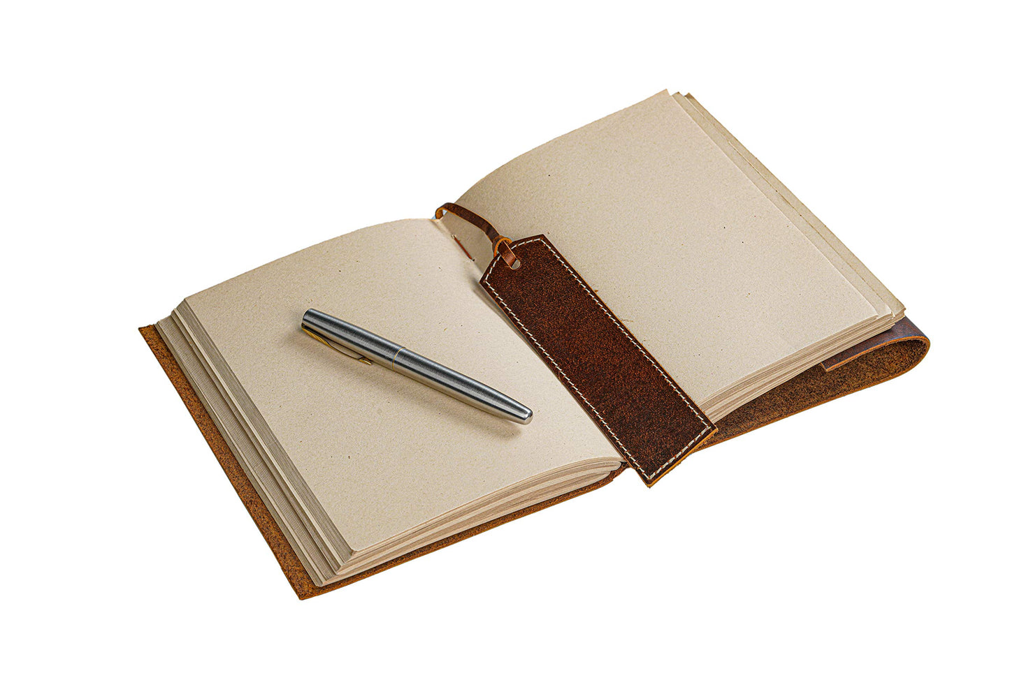 HLC Leather Journal Notebook - Rustic Handmade Vintage Leather Bound Journals for Men and Women - Antique Craft Unlined Paper 300 Pages, Leather Book Diary Pocket book To Write In (7.5" x 10" Inch)