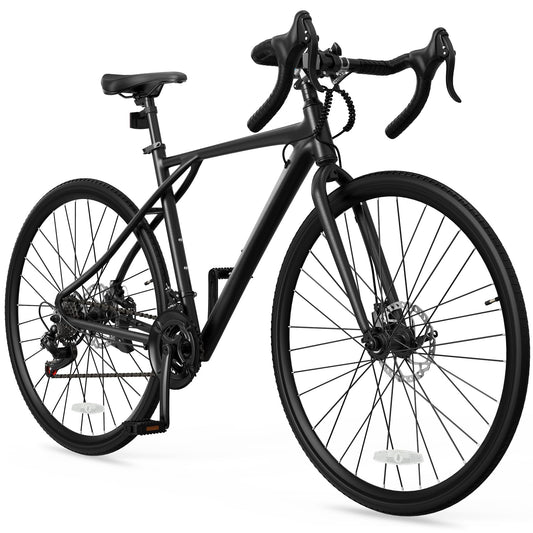 YITAHOME 700C Road Bike, 21 Speed Commuter Bicycle for Men Women, Lightweight Aluminum Frame Racing Bike, Adult Bicycle with Dual Disc Brake