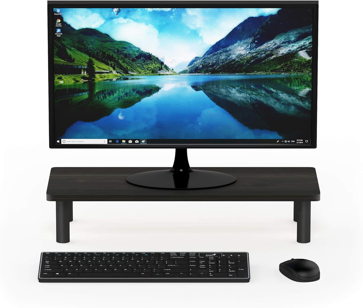 23.6"W Furinno TURN-N-TUBE Monitor Stand Riser, Rectangle Monitor Riser, Laptop Stand for Desk, Office Desk