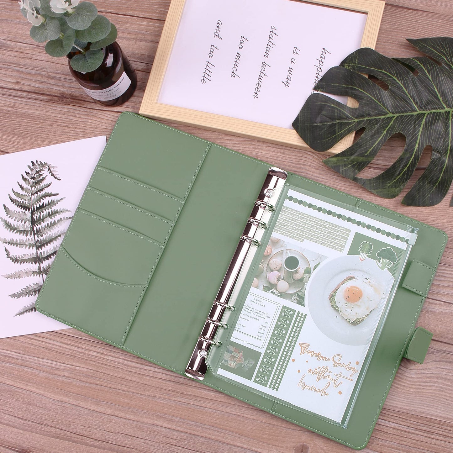 LXWHYP Money Saving Binder, Savings Challenges Book with for Cash Envelopes, 12pcs Zipper Envelopes A5 Budget Binder, Budget Planner for Managing Budgets and Saving Money -(Green-9.2IN)