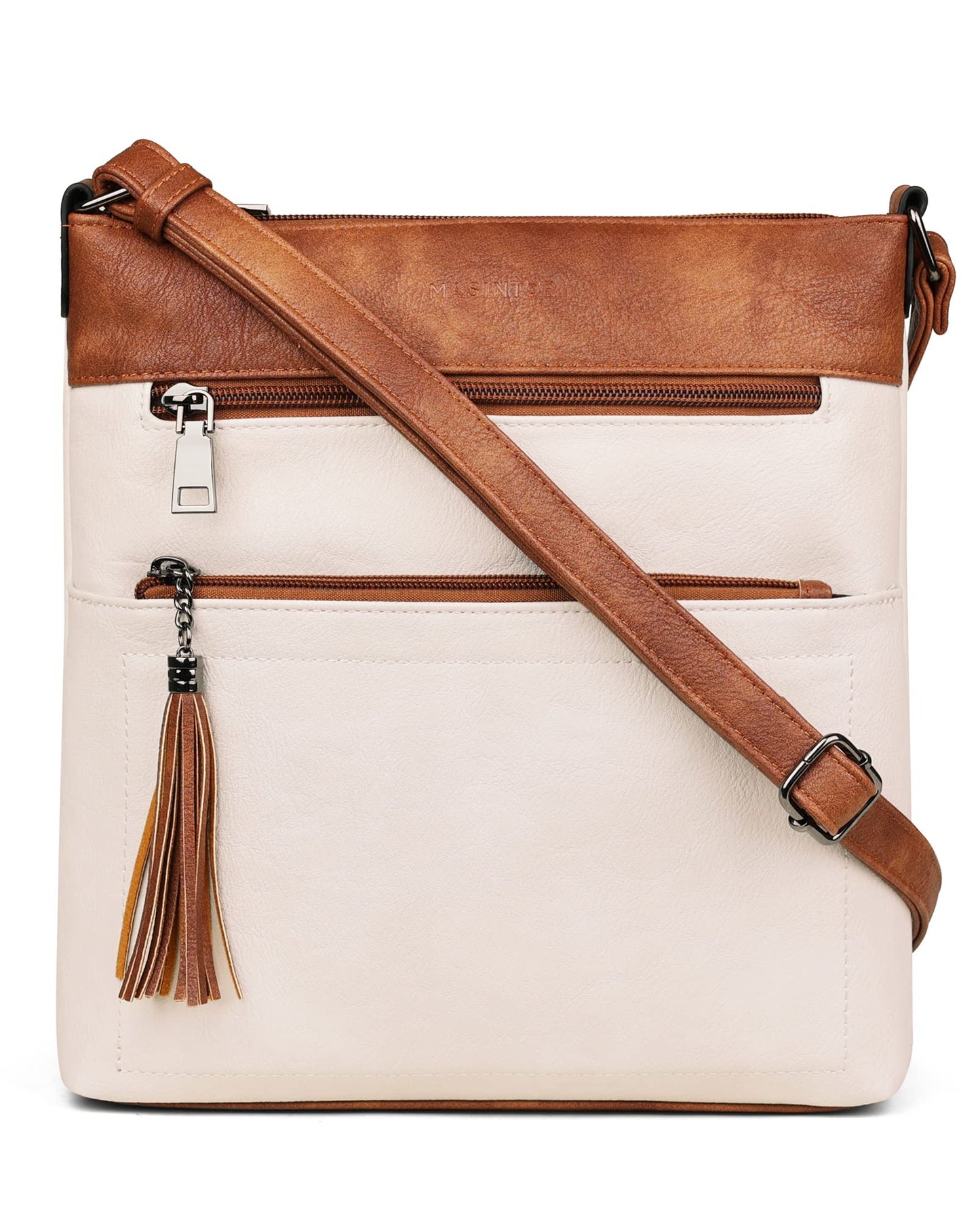 MASINTOR Crossbody Purses for Women, Multi Pocket Casual Crossbody Bag, Soft Leather Adjustable Strap Shoulder Bag with Tassel