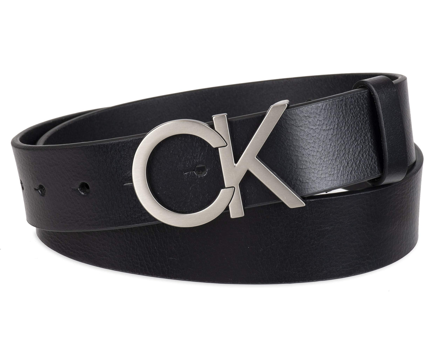 Calvin Klein Men's CK Plaque Buckle Jean Belt, Black, 3X
