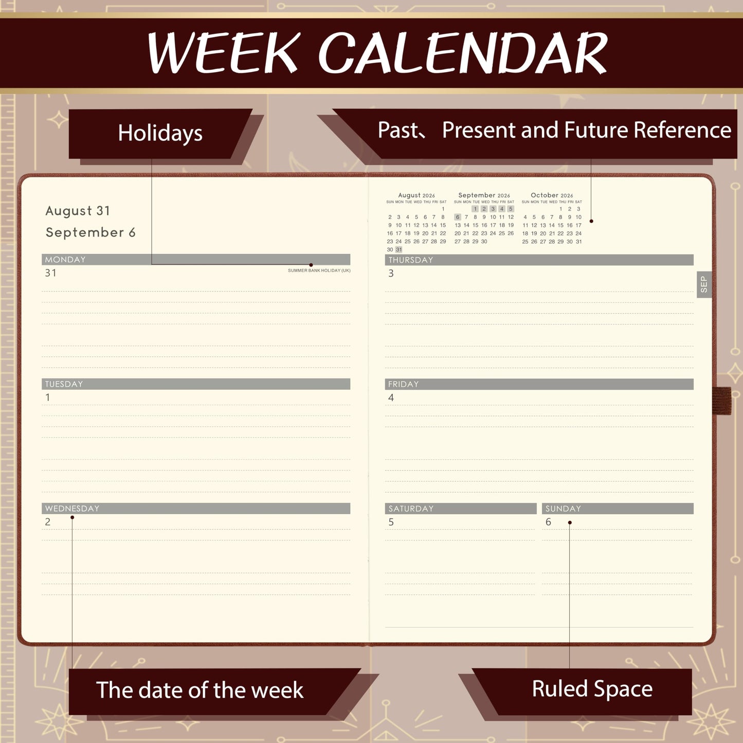2026-2027 Planner - Academic Planner 2026-2027, 9" x 11", Jul. 2026 - Jun. 2027, Weekly and Monthly Planner 26-27, Leather Cover with Thick Paper, Back Pocket - The Sun